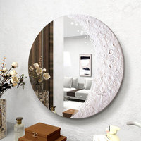 Miroir décoratif en forme de croissant de lune, miroir mural, miroir rond sans cadre