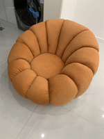 Sillón Lounge Pumpkin, Sofá Perezoso de Felpa de Cordero Blanco, Tatami de Lujo Ligero para Dormitorio, Sofá Pequeño