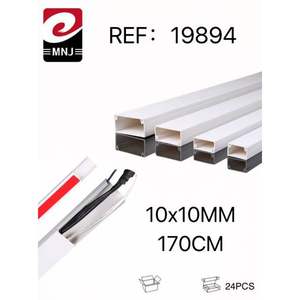 Accessoire de goulottière en plastique adhésif 10x10 pour la gestion et le rangement des câbles et accessoires - Product Image 1