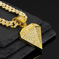 Nouveau Collier Chaîne de Mode en Alliage de Haute Qualité, Style Hip-Hop Européen et Américain, avec Grands Diamants, pour Vendeurs en Ligne, Direct Usine