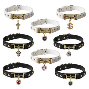 Collar para mascotas de aleación y cuero, collar para mascotas con tamaño ajustable, accesorios para perros, decoración para mascotas, suministros para mascotas - Product Image 2