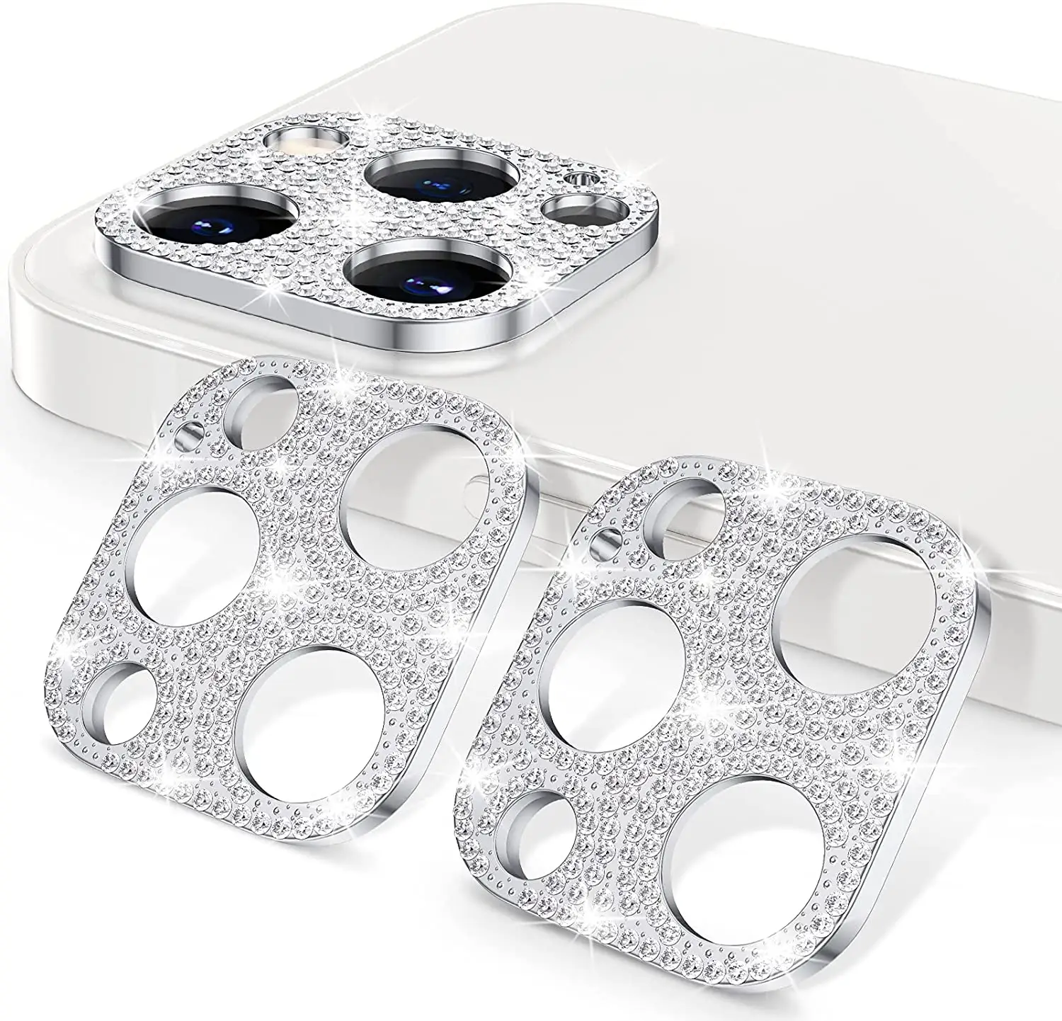 Honatop pedra de glitter de cristal 3d, para iphone 11 12 13 pro max, luxo, brilho, diamante, protetor de lente, câmera