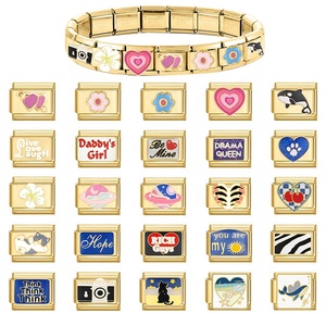 Elegantes accesorios de joyería italiana - Módulo creativo de dijes de moda con base dorada para colgantes DIY, pulseras, collares y tobilleras - Product Image 2