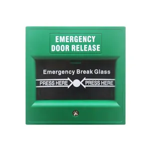 녹색 비상 브레이크 글라스 출구 버튼 홈 보안 액세스 제어 경보 시스템 비상 브레이크 유리 도어 해제