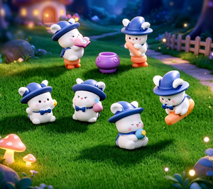 Figurine en résine de lapin magique de sorcier d'Halloween, jouets miniatures pour enfants, figurines pour le jardin, objets décoratifs - Product Image 6
