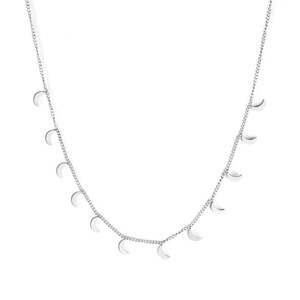 Collar con Colgante de Luna, Acero Inoxidable, Estilo Minimalista, Joyería de Moda Unisex - Product Image 5