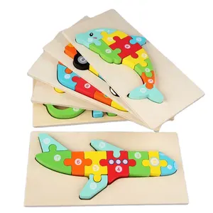 새로운 제품 다채로운 몬테소리 어린이 다른 학습 어린이 교육 장난감 나무 블록 퍼즐