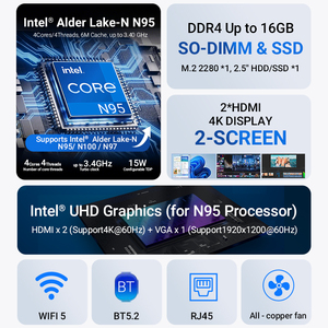 Mini PC CPU Optional N97 N100 DDR4 <b>M.2</b> <b>SSD</b> WIFI5 BT5.2 Win11 Lightweight Plastic Workstation Education Office Mini PC - Product Image 3