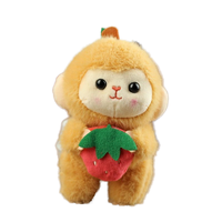 Goedkope prijs op maat gemaakte kleine fruit aapje hanger knuffel speelgoed sleutelhanger pluche dieren voor kinderen Halloween