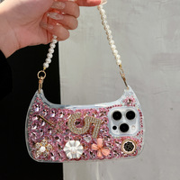 Coque de luxe pour iPhone 14 Pro Max, 12, 13, 16, 15 Pro, avec bracelet, motif diamant fait main, design tendance