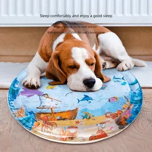 <b>Interactive</b> Summer Modern Soft <b>Cat</b> Water Play Mat Inflatable Splash Pad Ocean Fish Theme Sensory PVC Crawling <b>Toy</b> Durable Pet - Product Image 3