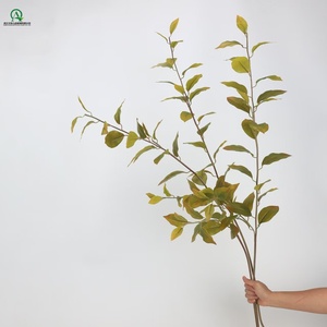 Feuilles de Laurier Artificielles à Longues Tiges, Branches Vertes Suspendues pour <span class=keywords><strong>D</strong></span>écoration de Maison, Noël, Mariage, Table, Vase - Product Image 5
