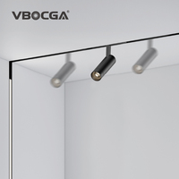 Système d'éclairage sur rail magnétique Rail encastré 12W Spot d'éclairage au plafond Lampe de calandre pliante Downlight monté en surface