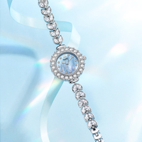 Montre de luxe pour femme MARK FAIRWHALE, cadran en nacre naturelle, zircon étincelant, montre-bracelet à quartz élégante et décontractée FW-3940