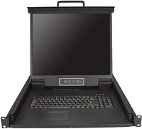Console KVM sur rail double personnalisée H-D 1080p - KVM DVI/VGA avec moniteur LCD 17 pouces pour rack de serveur - KVM LCD 1U entièrement équipé