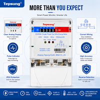 Tepsung EDB03 Meteran Energi KWh Elektronik Solid State Fase Tunggal Akurasi Tinggi Kelas 1 Tampilan Analog 5A-60A -20~70C