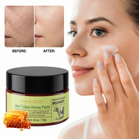 Beurre Corporel Hydratant Pur Naturel à l'Huile de Ricin, Encens, Beurre de Karité, Acide Hyaluronique, Glycérine et Suif pour Peaux Sèches et Rugueuses