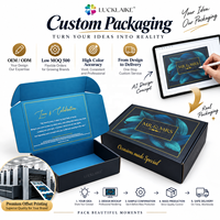 Boîte à courrier de luxe bleu marine personnalisée avec logo imprimé en feuille d'or, boîtes d'emballage cadeau pour mariage, pour la mariée, le marié, anniversaire, souvenir