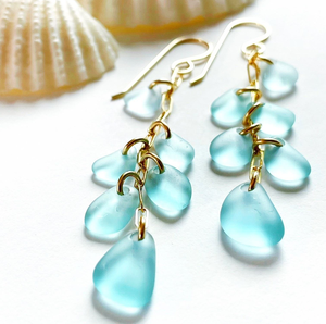 Été océan mer trouve tumbled pirate fait à la main verre verre glaser perle peignage pendentif bracelet boucles d'oreilles anneaux ensemble de bijoux - Product Image 4