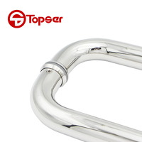Poignée de porte de Type L en acier inoxydable épaissie de Style CRL 304, poignée de porte en verre de douche chromé poli