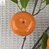 Vente chaude Artificielle Orange Fruit Longue Branche Arbre avec Feuilles Mousse Naturel À La Main pour Restaurant Table De Noël Décor À La Maison