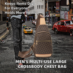 New Multi-functional Unisex PVC Waterproof Geometric Chest <b>Bag</b> Leisure Sports Large Capacity Printed Crossbody Zipper Fashion - Product Image 2