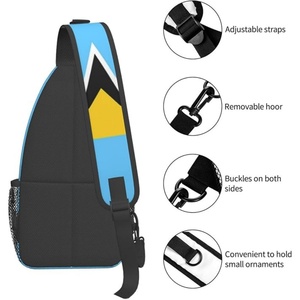 Bolso cruzado con bandera de Santa Lucía, mochila de gran capacidad, mochila de viaje para senderismo, bolso bandolera para hombres y mujeres, regalo personalizado - Product Image 4