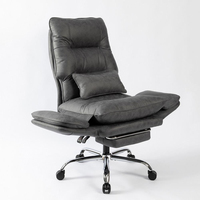 Chaise de bureau ergonomique avec accoudoirs réglables, siège large inclinable, tissu technique adapté aux animaux domestiques et repose-pieds