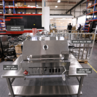 Grille de barbecue moderne en acier inoxydable 304 intégrée pour cuisine extérieure et îlot barbecue