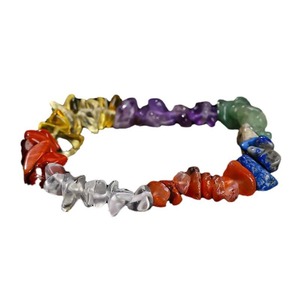 สร้อยข้อมือหินธรรมชาติ คริสตัลอาเกต หินบดไม่เรียบ สีม่วงชมพู คริสตัลสีเขียว สร้อยข้อมือหินฮาวไลท์ - Product Image 4