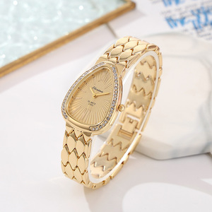 Orologio da <span class=keywords><strong>Donna</strong></span> YuSa1399 con Quadrante Piccolo Dorato, Semplice Orologio da Polso con Bracciale, Orologio al Quarzo Vintage per Donne, <span class=keywords><strong>Regalo</strong></span> Estivo per Feste - Product Image 2