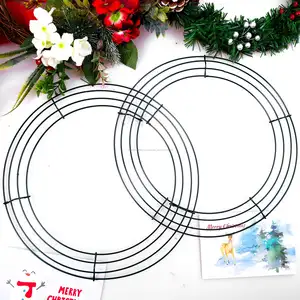 4 bobinas de la forma redonda de la decoración de la Navidad de alambre de metal corona marcos