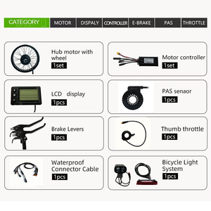 Kit de conversion de vélo électrique avec moteur de <span class=keywords><strong>roue</strong></span> direct sans balais 48V 52V 1500W 2000W 20-26 pouces avec écran LCD à pouce - Product Image 5