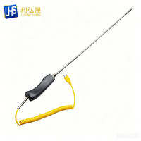Sonde pliable en acier inoxydable de type K, capteur de température à thermocouple portatif avec thermomètre numérique