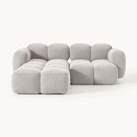 Canapé 3 places modulaire en tissu style minimaliste, rembourré en éponge, moderne pour petit appartement familial, salon, hôtel