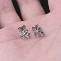 Pendientes de tuerca de cristal con estrella de cinco puntas elegantes, de acero inoxidable de alta calidad, modernos y lindos, con diseño de serpiente, a la moda