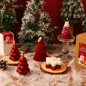 Christmas Wine <b>Red</b> Scented <b>Candles</b> Collection Christmas Tree Shooting Props Atmosphere Decoration Scented <b>Candles</b> - Product Image 3