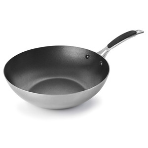 Wok antiaderente Trimetal da 12 pollici con rivestimento in ceramica e manico in acciaio inossidabile per cucinare in wok - Product Image 1