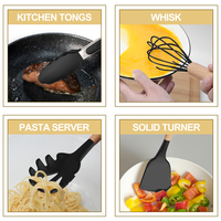 Vente chaude Outils de cuisine Gadgets Accessoires Manche en bois Ensemble d'ustensiles de cuisine en silicone Ustensiles de cuisine Ensemble d'ustensiles de cuisine