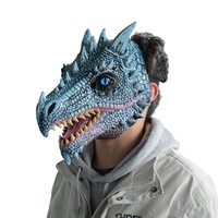 Masques en latex de dinosaure glacé style horreur à bouche mobile réaliste, imprimés en typographie, pour fête d'Halloween, vente en gros Nicro Factory
