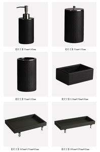 Conjunto Moderno de Acessórios de Banheiro em Couro de Luxo Vendido Separadamente, Dispensador de Sabão para Decoração de Casa e Hotel - Product Image 5