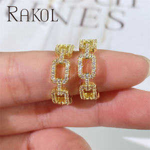 Rakol EP5630 impermeable Hip-Hop aro completo diamante pequeños pendientes joyería - Product Image 5