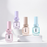Flacons de vernis à ongles en verre vides de 12 ml avec bouchon nœud mignon et pinceau