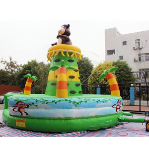 Muro de Escalada Inflable Cilíndrico de PVC Comercial Resistente con Diseño de Mono para Deportes y Juegos de Escalada, Temática de Animales de la Selva - Product Image 4