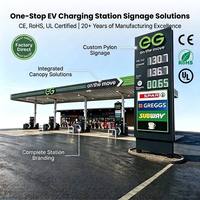 Totem de recharge de luxe pour véhicules électriques, panneau LED extérieur personnalisé avec marque pour zones résidentielles haut de gamme