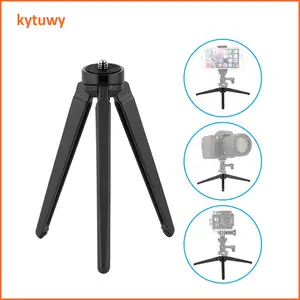 Penstabil Tripod Mini Aluminium, Dudukan Penyangga Tiga Kaki Mendukung Dasar dengan Sekrup untuk Kamera GoPro