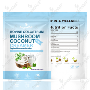 Натуральный бычий молозев + грибной комплекс в кокосовой пудре под собственной торговой маркой (OEM) для плавного прилива энергии и восстановления - Product Image 2