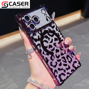 Coque de téléphone de luxe à motif léopard dégradé anti-chute à quatre coins avec protection magnétique <span class=keywords><strong>pour</strong></span> objectif <span class=keywords><strong>pour</strong></span> <span class=keywords><strong>iPhone</strong></span> 17 16 15 - Product Image 4