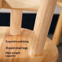Taburete Pequeño de Madera Maciza, Estilo Minimalista, Banco Compacto para el Hogar, para Cambiar Zapatos o como Mesa de Té
