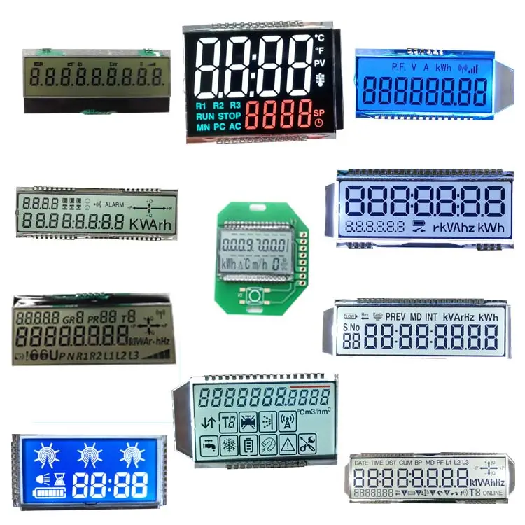 Pantalla LCD de tamaño personalizado, directo de fábrica, barato, pantalla LCD de 7 segmentos de dígitos para medidor de energía